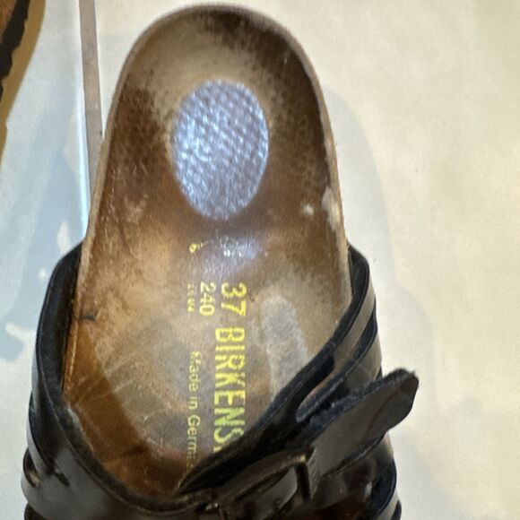 BIRKENSTOCK GRANADA Black Sandal Birki Cork Comfort Slide Sz 37 - Picture 3 of 11